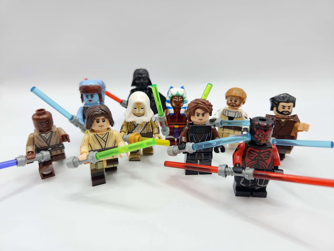Star Wars Minifigures Mixed Jedi Set of 10 With Anakin, Obiwan, Count Dooku, Mace Windu and