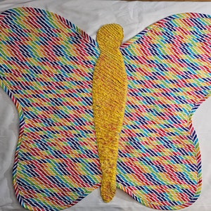 Rainbow Butterfly Jelly Roll Rug/ wall art/ home decor
