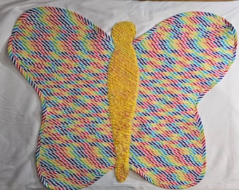 Rainbow Butterfly Jelly Roll Rug