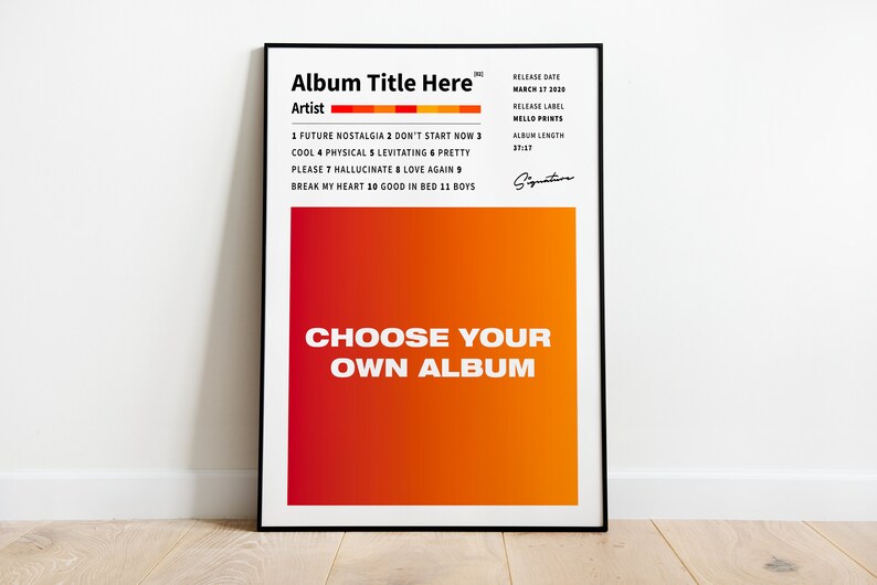 CUSTOM Album Tracklist Poster Album Art Album Print Custom Etsy Canada