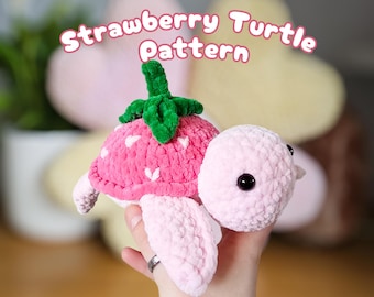 Crochet Strawberry Turtle Pattern: Amigurumi Plushie DIY (PDF Pattern)