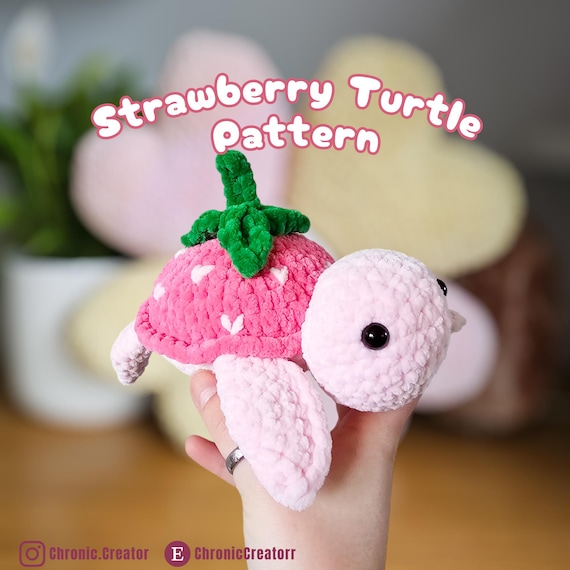 Crochet Strawberry Turtle Pattern: Amigurumi Plushie DIY (PDF Pattern)