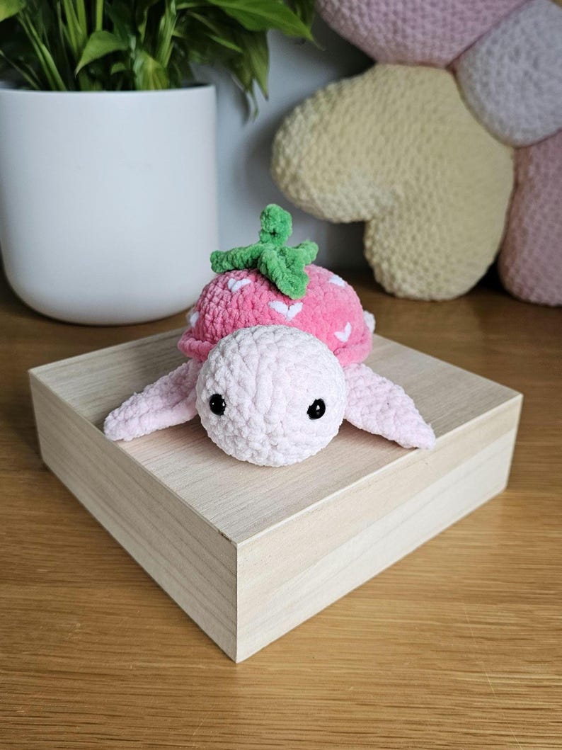 Crochet Strawberry Turtle Pattern: Amigurumi Plushie DIY (PDF Pattern) image 2