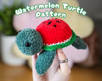 Patroon gehaakte watermeloenschildpad: beginnersvriendelijke amigurumi (pdf-patroon)