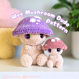 Wee Mushroom Dude Crochet Pattern | Cottagecore Toadstool (PDF Pattern)
