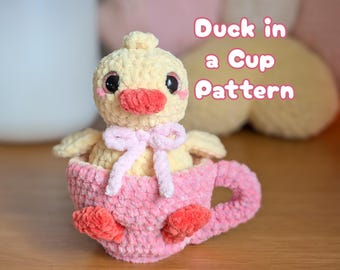 Haakpatroon eend in theekopje | Chuck Amigurumi (pdf-zelfstudie)