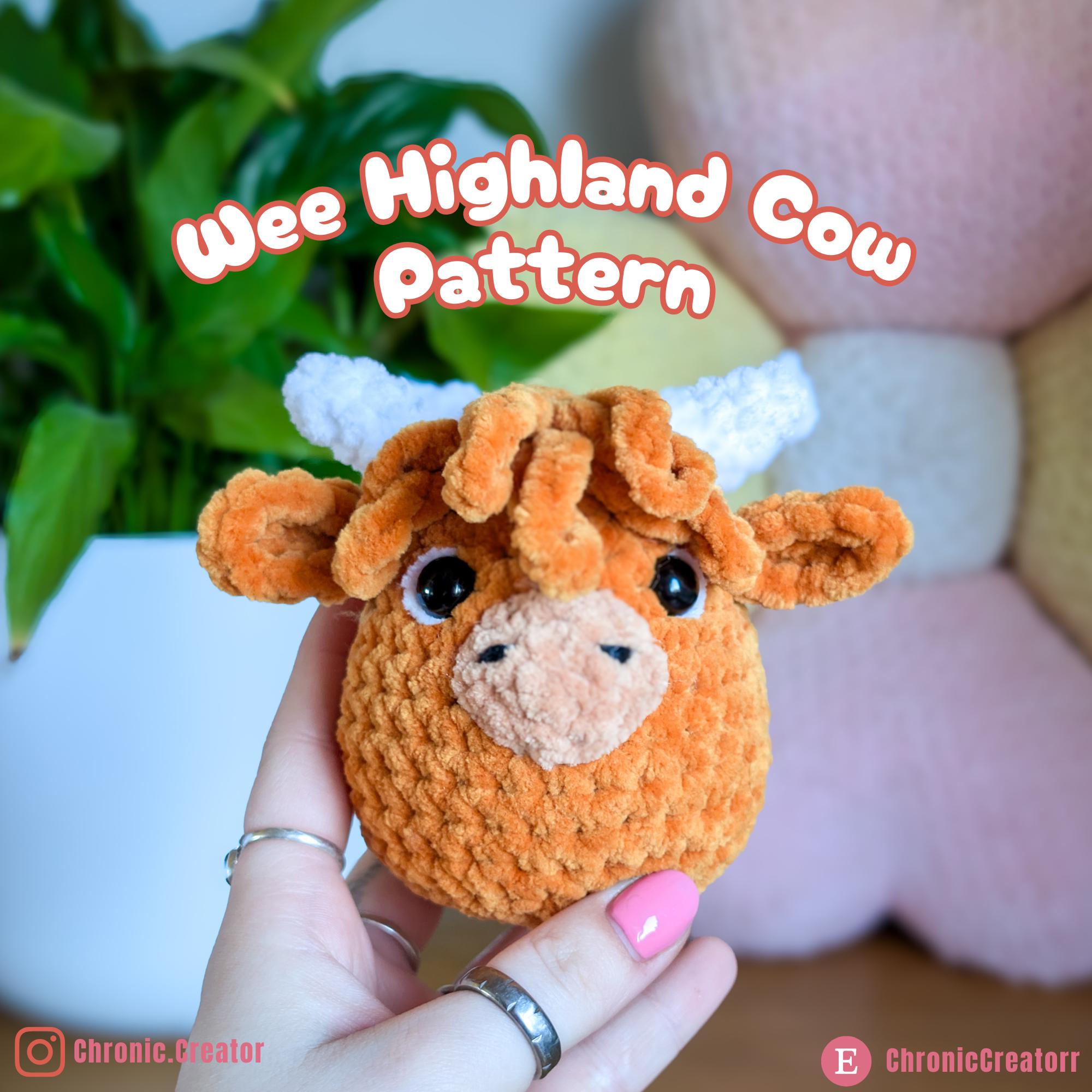 Wee Highland Cow Crochet Pattern PDF | Quick & Easy Amigurumi Highland Coo Tutorial | Beginner-Friendly Farm Animal Pattern for Markets