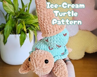 Amigurumi Ice Cream Turtle Crochet Pattern (PDF Pattern)