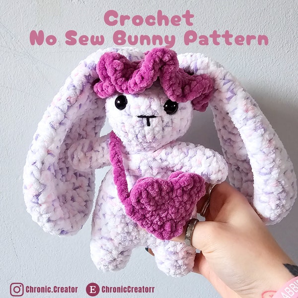 Super Cute No Sew Bunny With Accessories Pattern - Fun Crochet Pattern - Make Your Own Easter Bunny - Adorable Amigurumi Pattern - DIY Bunny