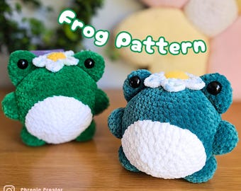 Gehaakt amigurumi-patroon kikker | Geschikt voor beginners (pdf-patroon)