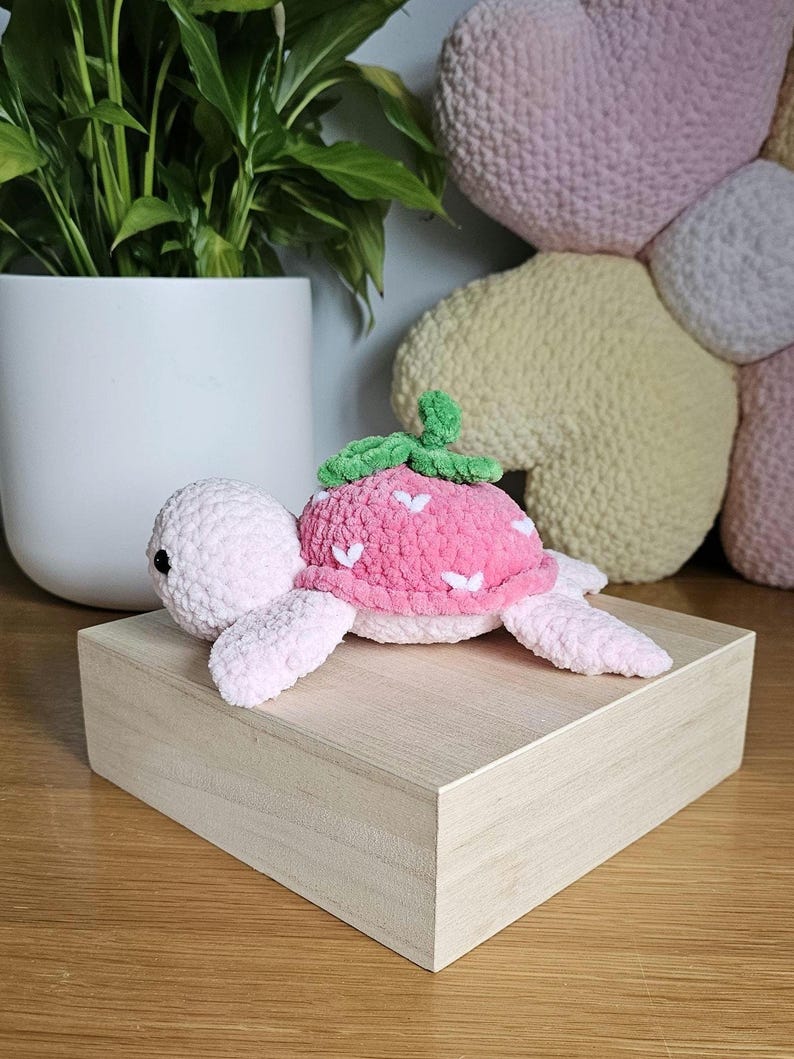 Crochet Strawberry Turtle Pattern: Amigurumi Plushie DIY (PDF Pattern) image 4