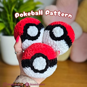 Poké Ball Crochet Pattern | Easy Amigurumi Plush (PDF Pattern)