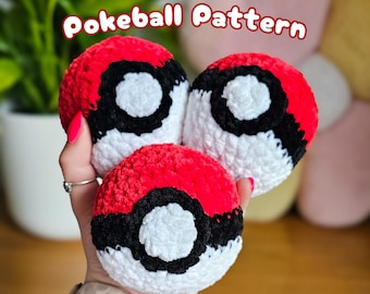 Patrón de Poké Ball a crochet / Peluche amigurumi fácil (Patrón PDF)
