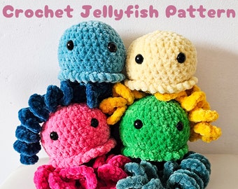 Crochet a Cute Jellyfish - Make Your Own Amigurumi Jellyfish - Fun Crochet Jellyfish Pattern - Step by Step Amigurumi Jellyfish Pattern