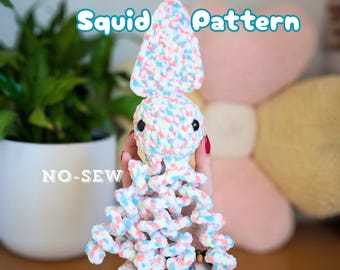 Gehaakt inktvispatroon: amigurumi zonder naaien (pdf-patroon)