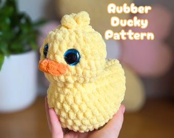 Patron de canard en caoutchouc au crochet : Amigurumi à couture basse (Patron PDF)