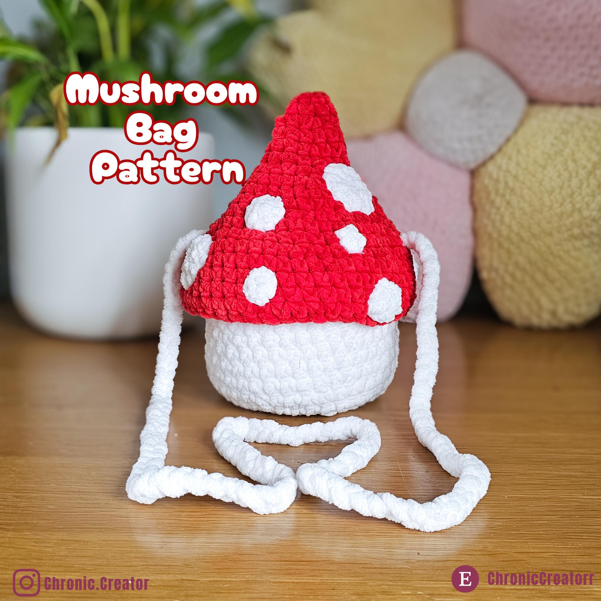 Crochet Mushroom Bag Pattern | Cottagecore Toadstool Purse