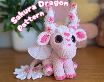 Haakpatroon Sakura Dragon: amigurumi-knuffel DIY (pdf-patroon)