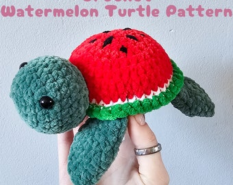 Begginer Friendly Watermelon Turtle Pattern - Make Your Own Turtle - Crochet Turtle - Amigurumi Turtle Pattern - Easy Crochet Pattern
