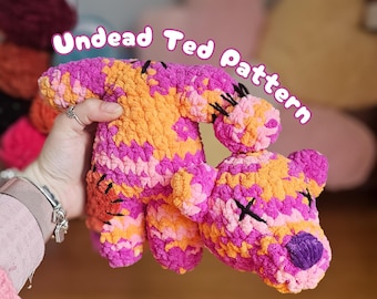 Patroon gehaakte beer undead: Halloween-amigurumi zonder hoofd (pdf-patroon)