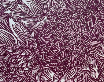 Limited Edition Original Linocut Print, "Jenny's Garden"
