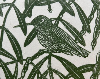 Original Linocut Artwork, "Mesquite Jewel”