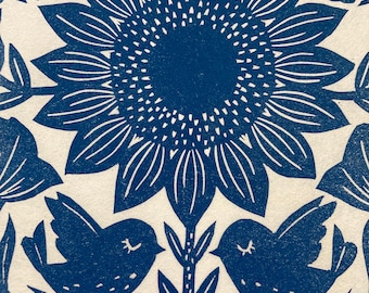Original Linocut Print, "Summertime"