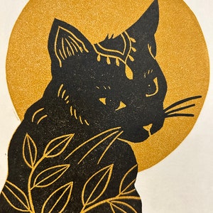 Original Linocut Print, &quot;little queen&quot;