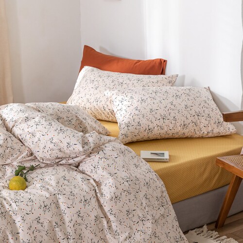 100% Cotton Cream White Floral Duvet 