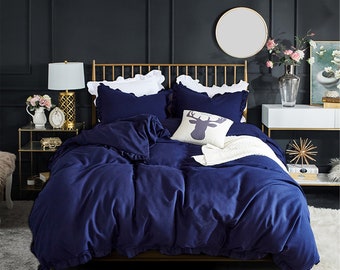 Navy Blue Duvet Etsy