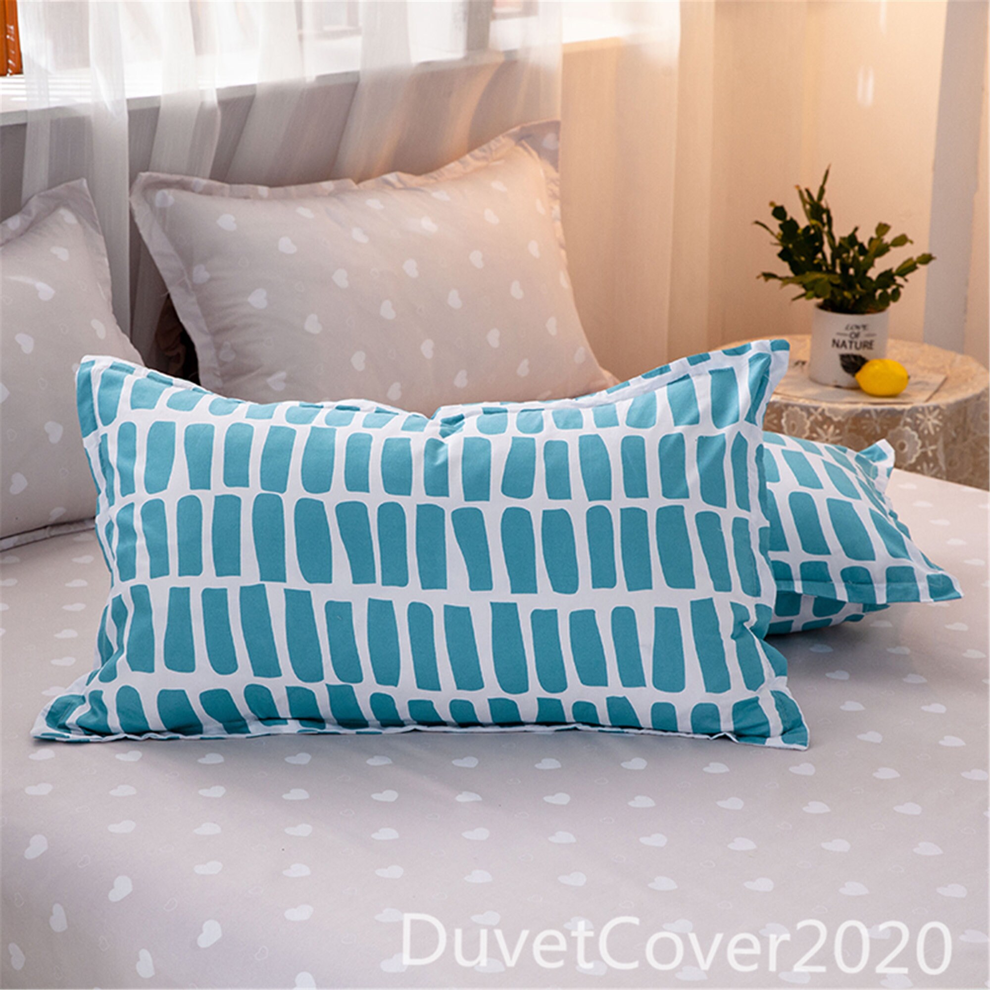 Blue Geometric Duvet Cover Queen Twin Single DoubleBedding Etsy