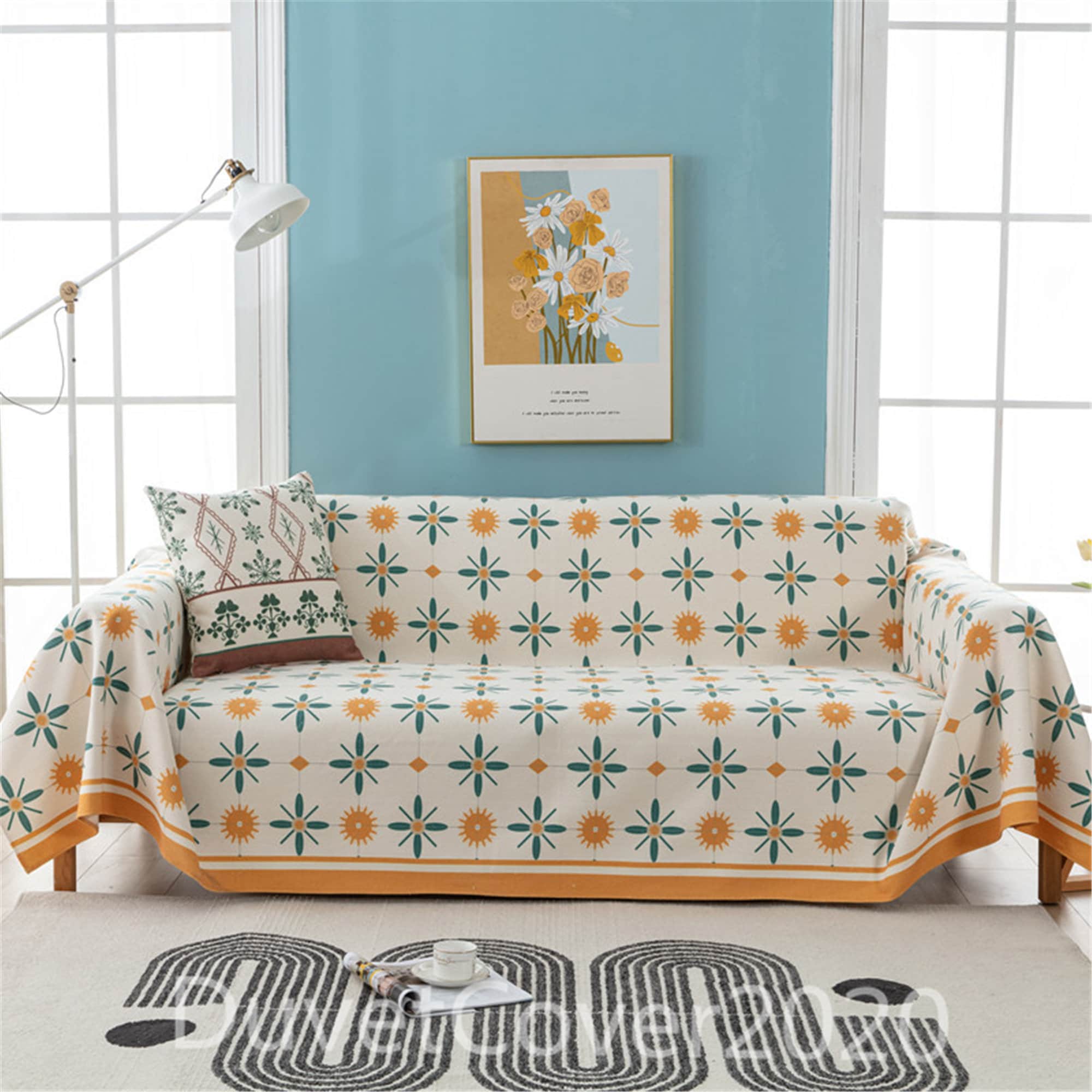 Vintage Boho Sofa Cover Cotton WovenCouch Cover Plus Etsy