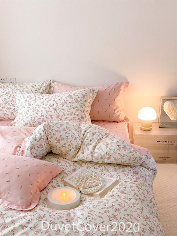 Blossom Floral Bedding Set / Cream Pink