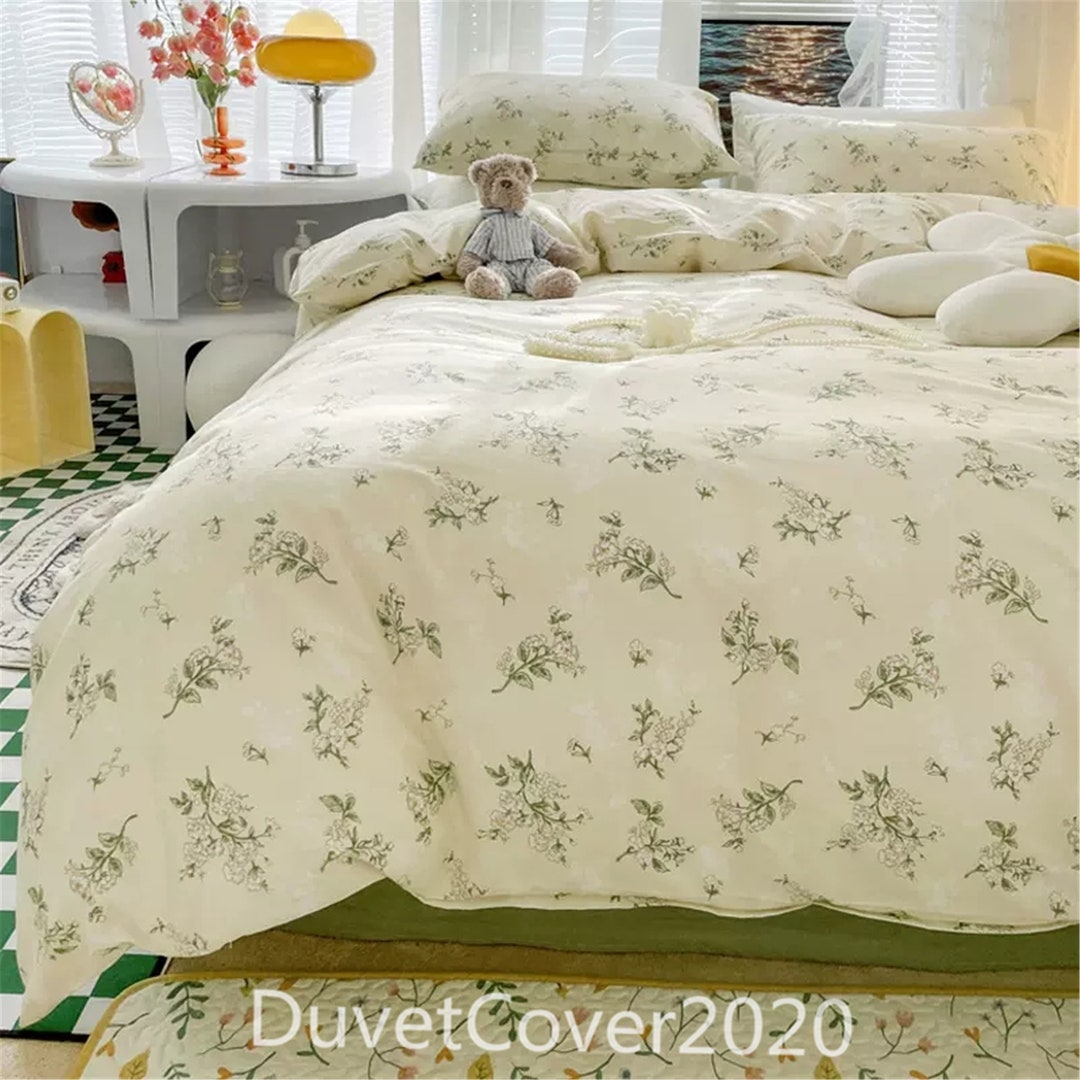 Customize Size Beige Floral Duvet Cover Queen/twin/full/king,100