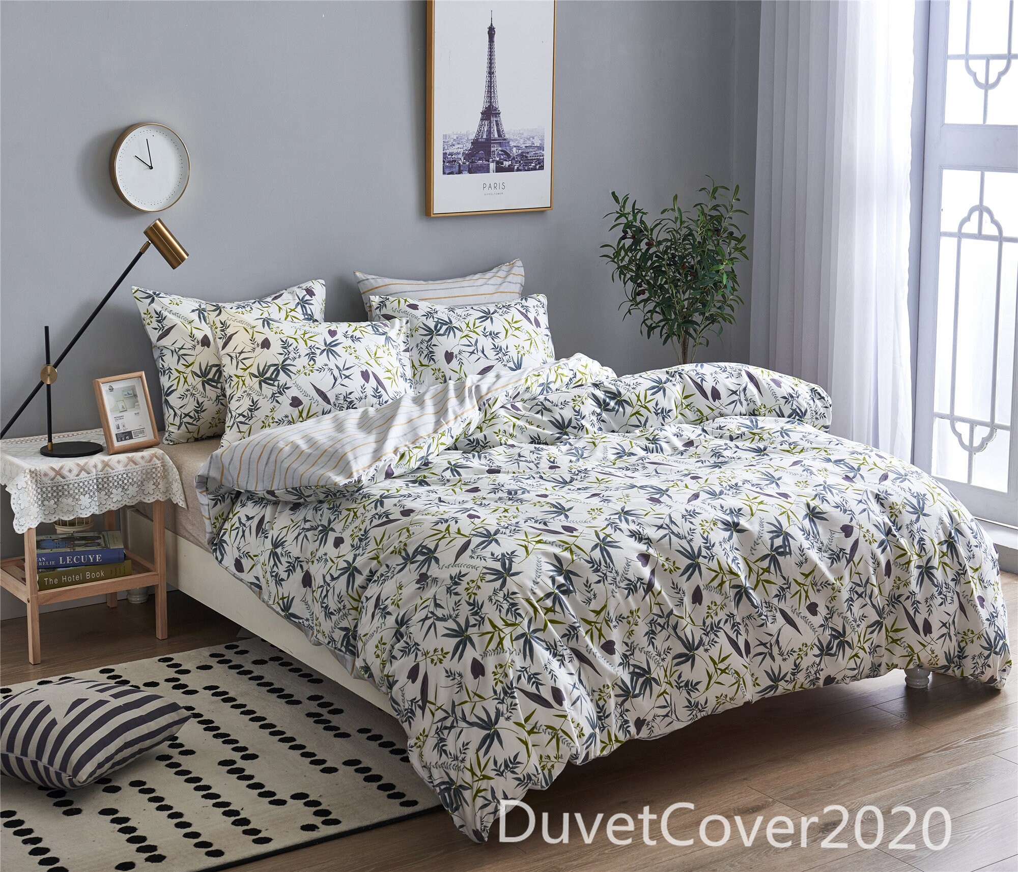 Cream White Floral 100 Cotton Duvet Cover Queen Twin King Etsy