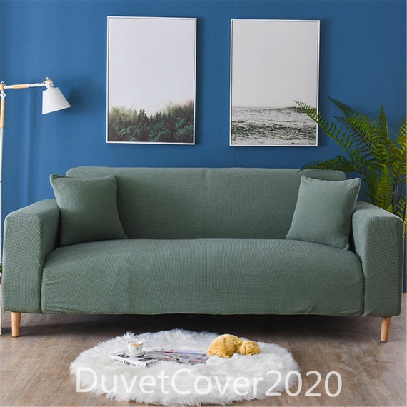 Minimalist Solid Color Green Couch Cover Sofa Cover Sofa Etsy