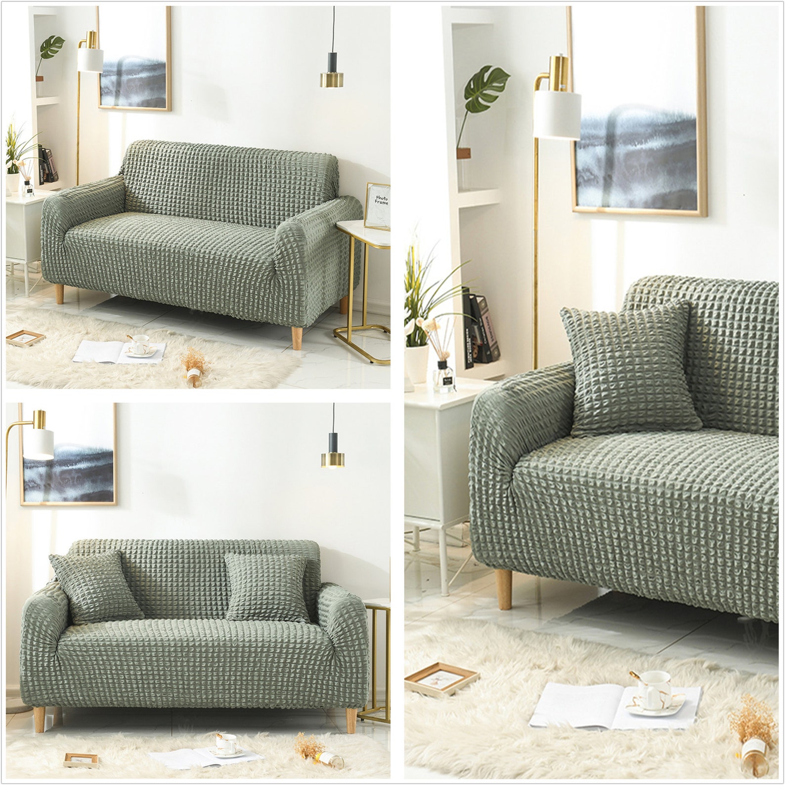 Couch Coversolid Pea Green Sofa Coverslipcovers sofa Cover Etsy