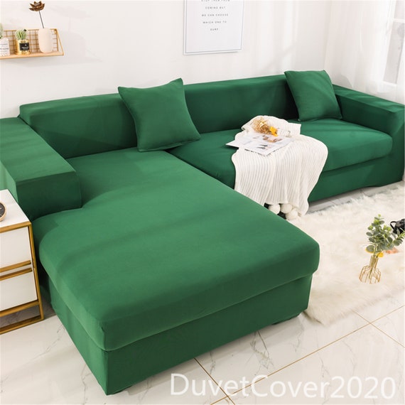 Concise Sofa Coverpure Dark Green Sofa Coverslipcoverssofa - Etsy