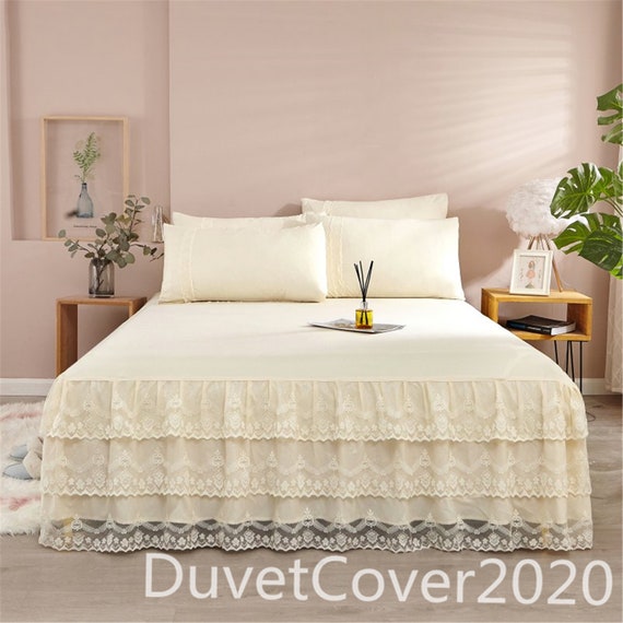Perjudicial Manual Limpia el cuarto Falda de cama beige sólida Queen faldas de cama de encaje - Etsy España Perjudicial Manual Limpia el cuarto Falda de cama beige sólida Queen faldas de cama de encaje - Etsy España