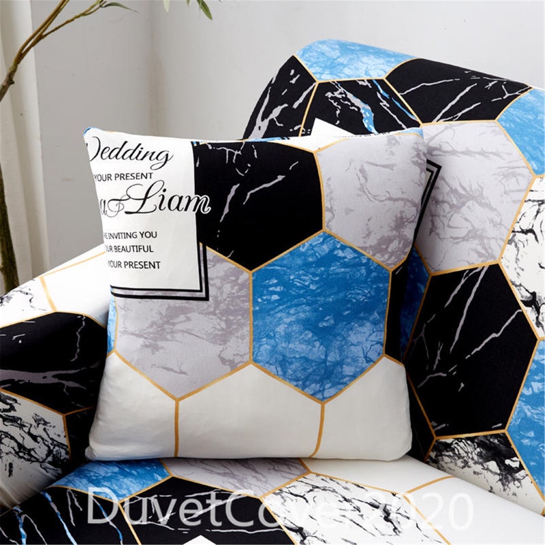 Colorful Geometric Couch Cover Sofa CoverSlipcoversSofa Etsy