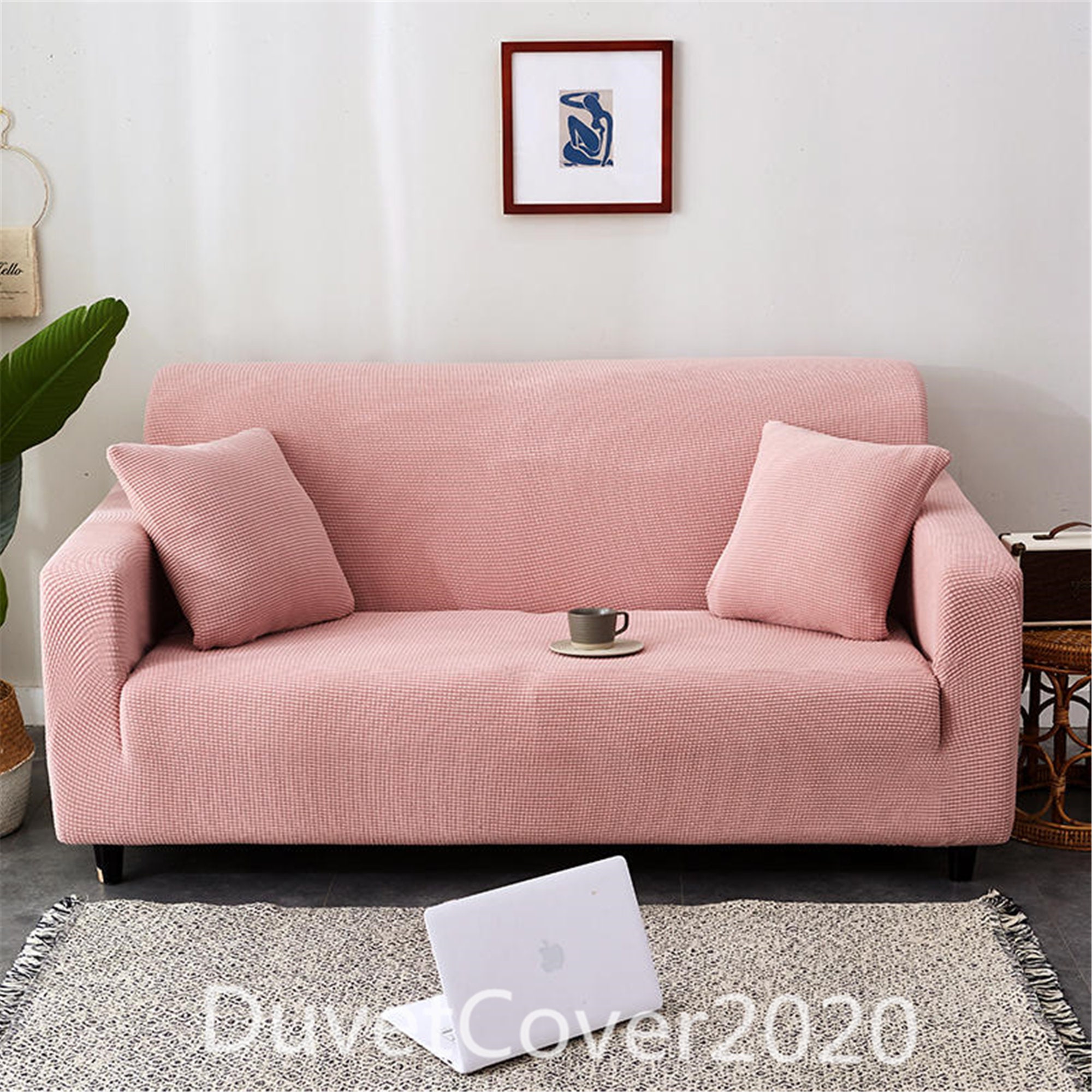 Sofa Cover StretchSolid Light Pink Couch Cover Sofa Etsy