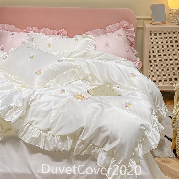 Super Soft Plain White Duvet Cover and Pillowcase Set