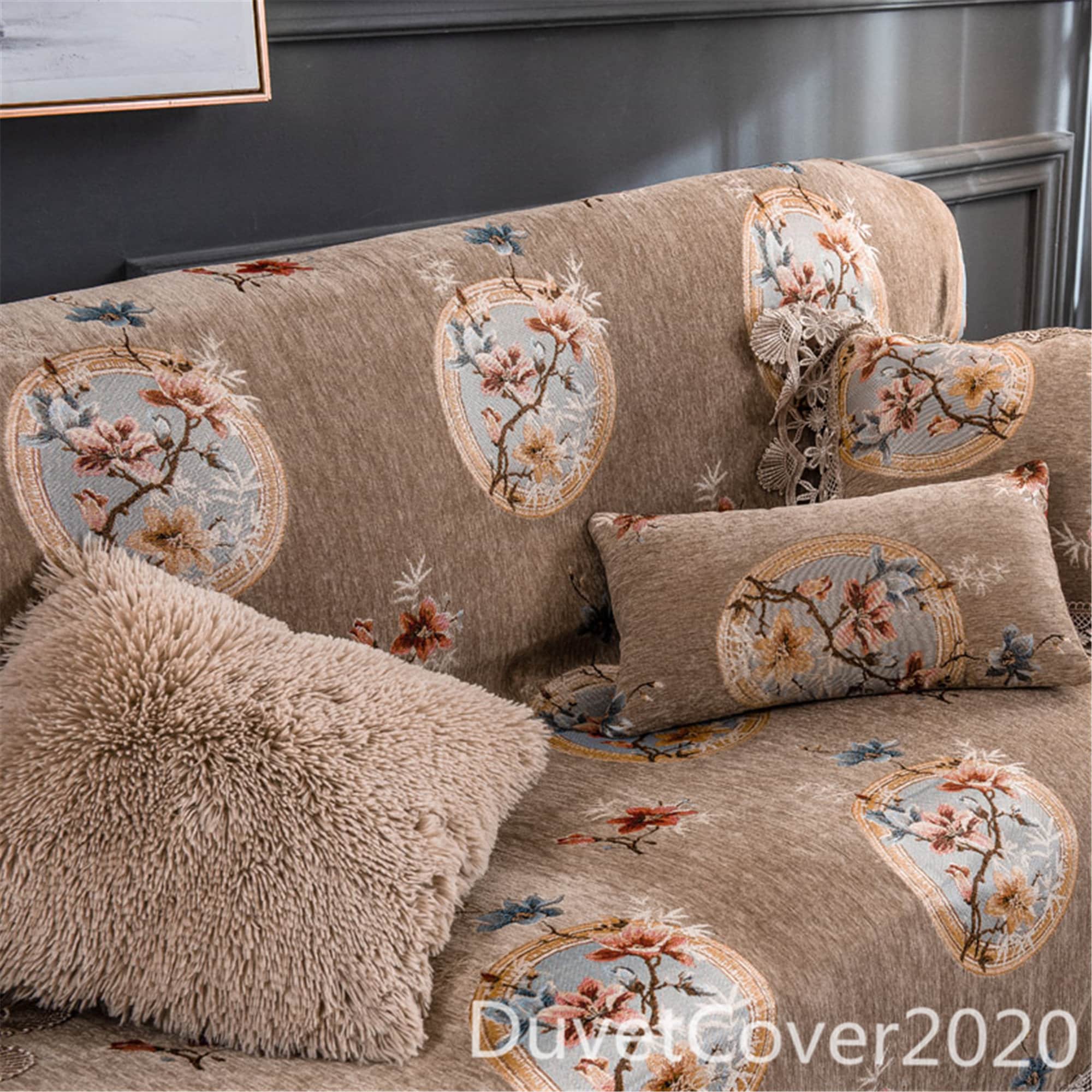 Couch Cover Vintage Brown Sofa Coversofa Slipcover Plus Etsy