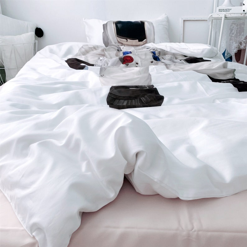 Funny Duvet Cover Spaceman Figure Print Duvet Covers Single Etsy