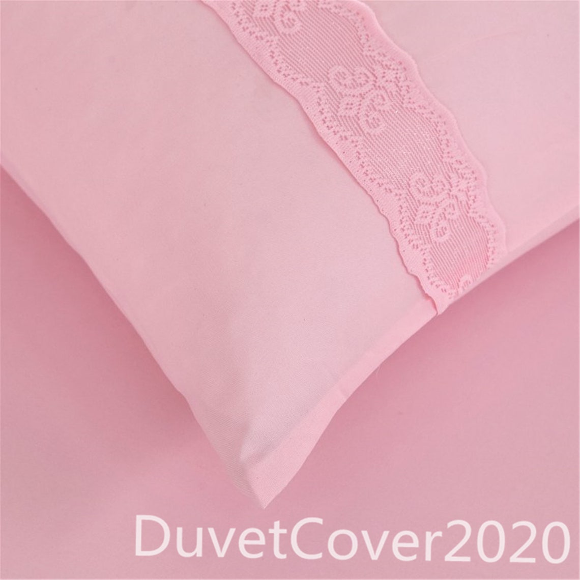 Lovely Solid Pink Bed Skirt Queenlace Bed Skirtsbedskirts Etsy