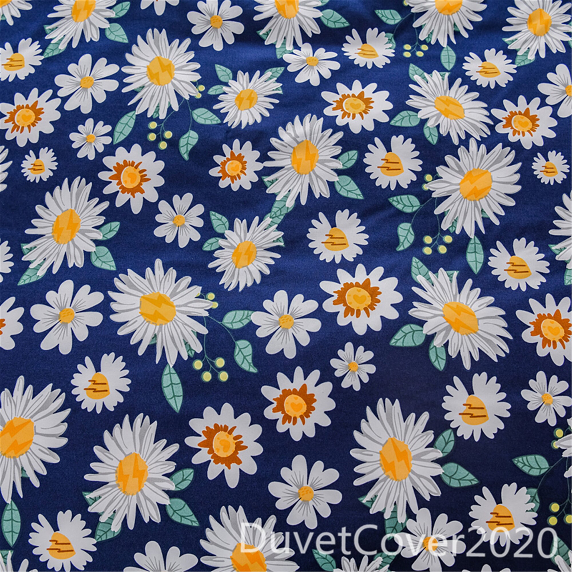 Navy Daisy Floral Duvet Cover Queen Twin Single 3Pc 4Pc Etsy