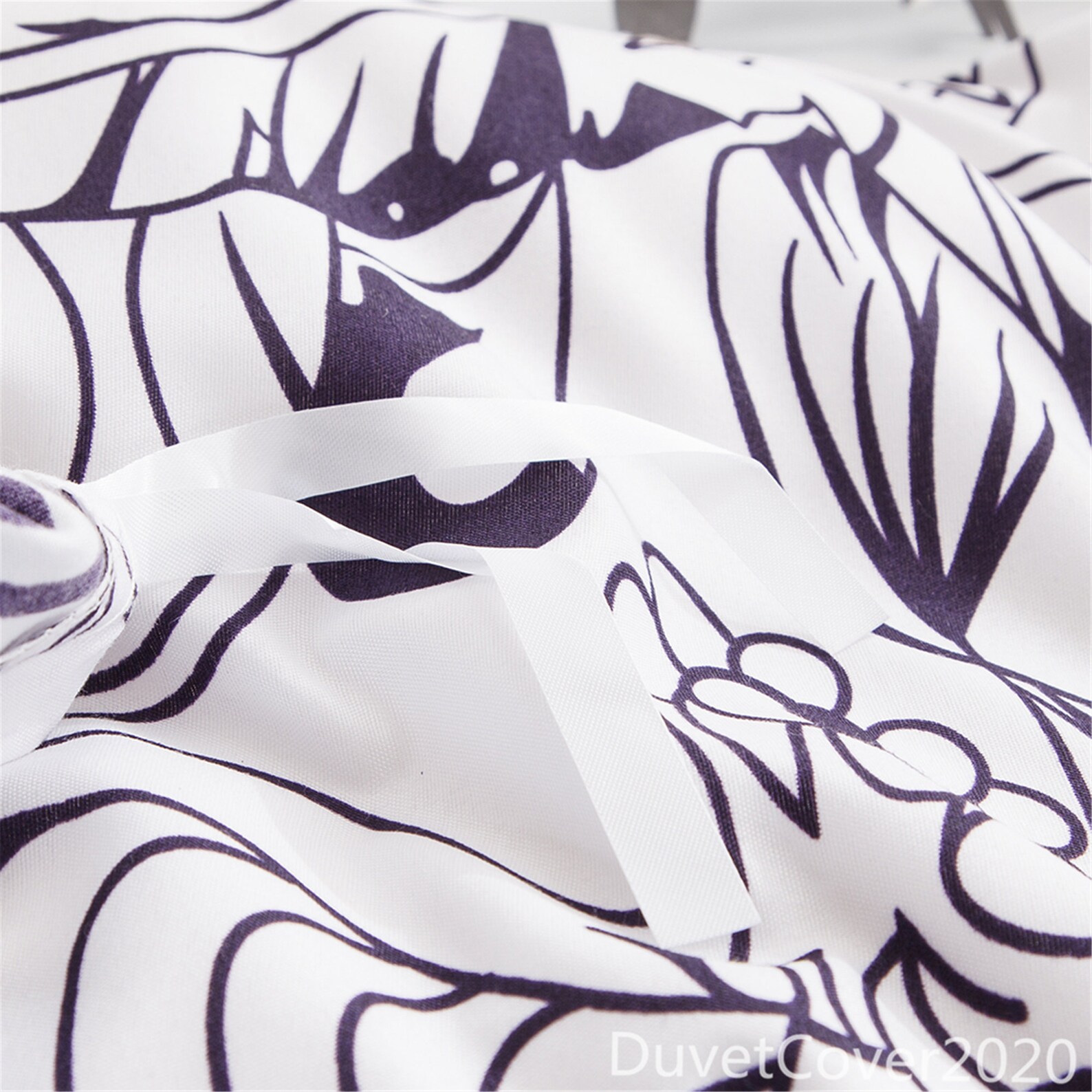 Duvet Cover White Navy Floralduvet Cover Queen Twin Etsy