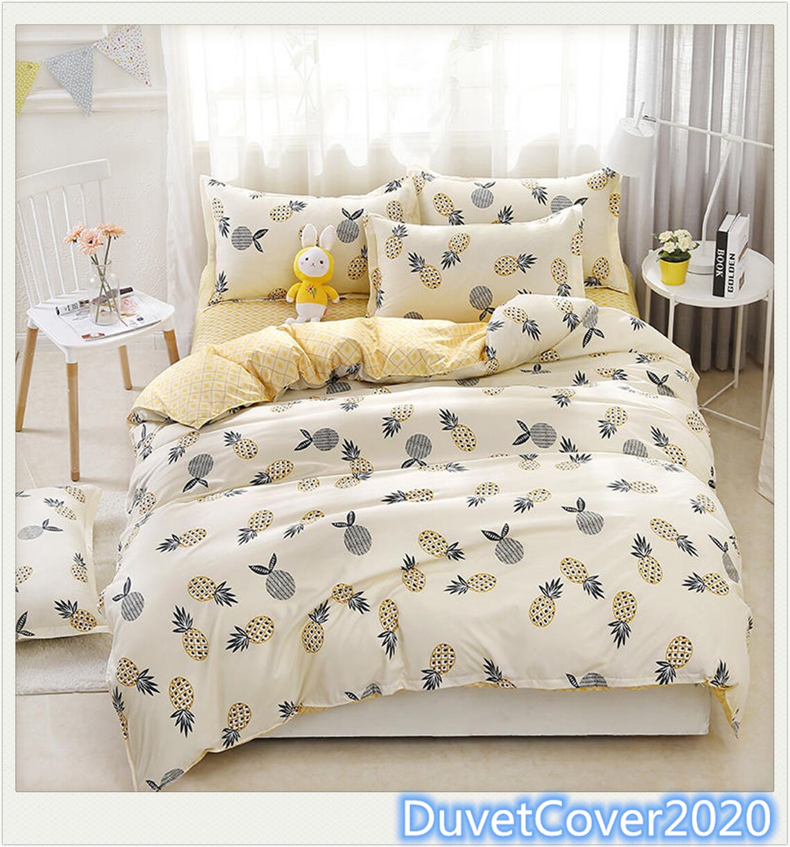 Light Yellow Fresh Duvet Cover Queen Twin King Duvet Covers Etsy