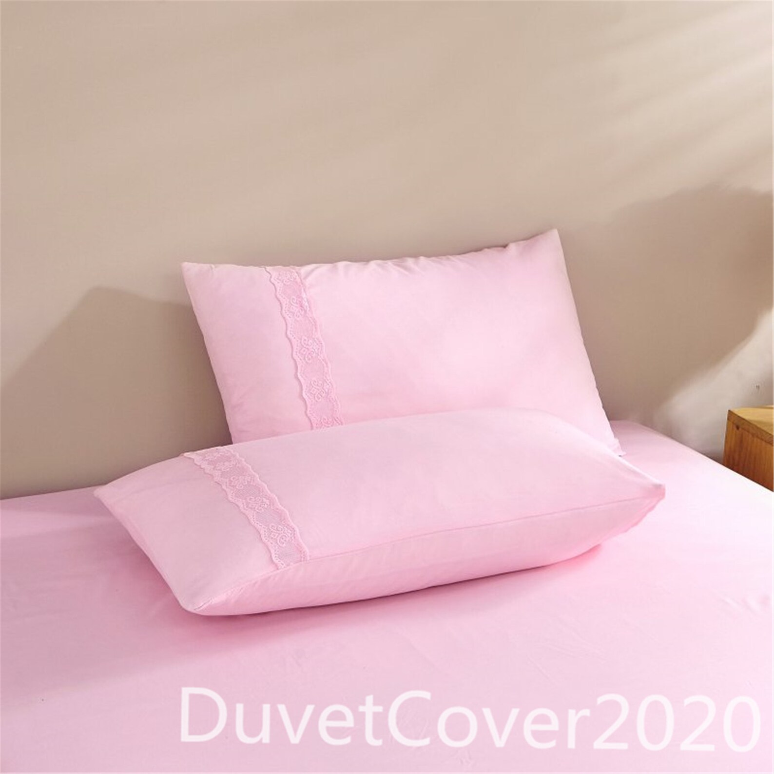 Lovely Solid Pink Bed Skirt Queenlace Bed Skirtsbedskirts Etsy