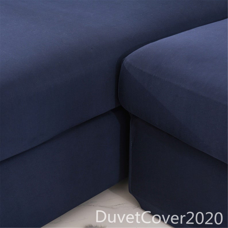 Solid Color Navy Sofa Coverslipcoverssofa Cover Etsy